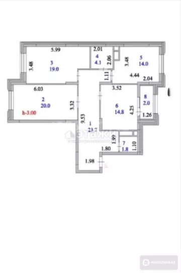 3-комнатная квартира, этаж 13 из 16, 100 м²