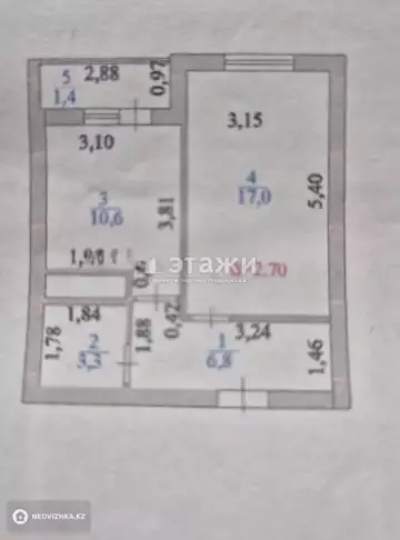 1-комнатная квартира, этаж 9 из 12, 39 м²