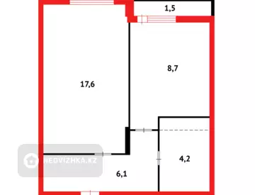 40 м², 1-комнатная квартира, этаж 5 из 14, 40 м², изображение - 1