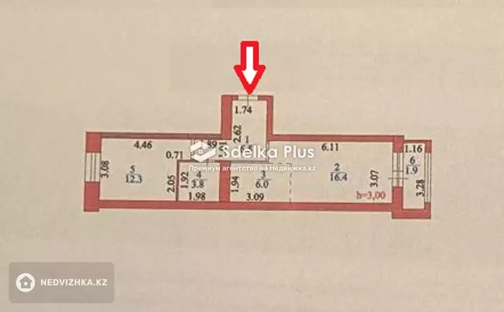 47 м², 2-комнатная квартира, этаж 3 из 9, 47 м², изображение - 1
