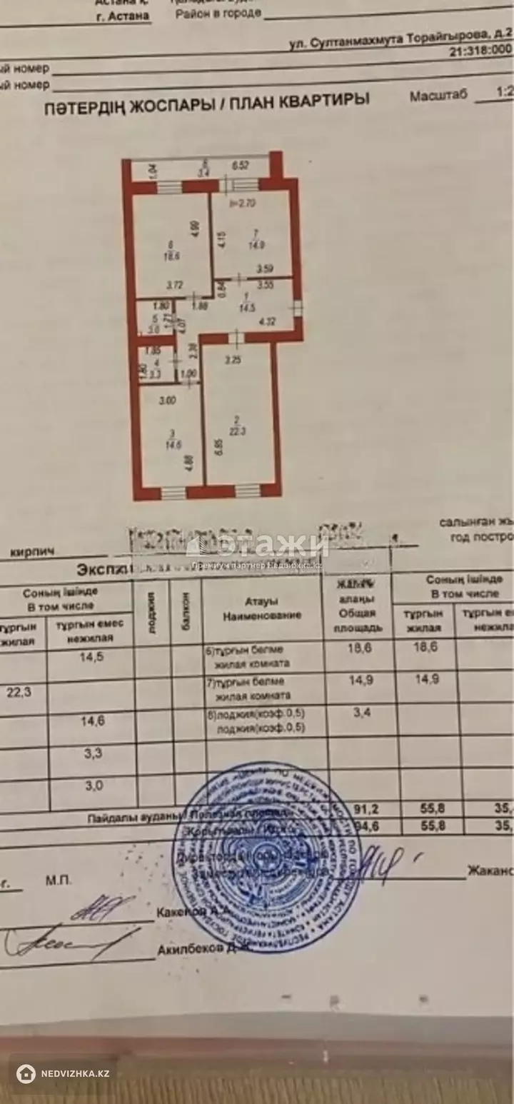 94.6 м², 3-комнатная квартира, этаж 9 из 12, 95 м², изображение - 1