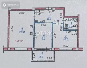 54.1 м², 2-комнатная квартира, этаж 3 из 3, 54 м², изображение - 32