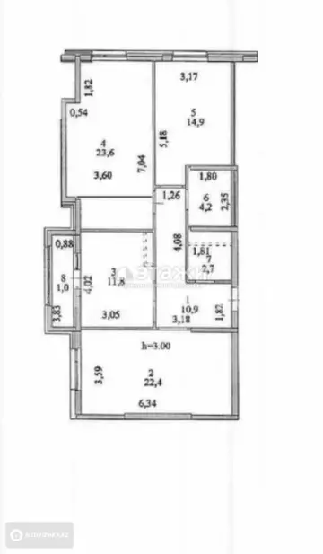 91.5 м², 3-комнатная квартира, этаж 6 из 12, 92 м², изображение - 14