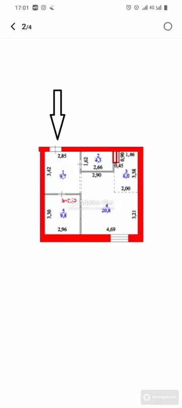 53 м², 2-комнатная квартира, этаж 9 из 9, 53 м², изображение - 14
