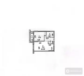 2-комнатная квартира, этаж 12 из 17, 40 м²