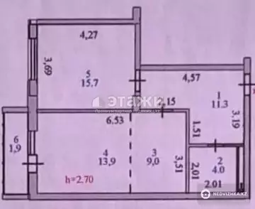 56 м², 2-комнатная квартира, этаж 13 из 18, 56 м², изображение - 11