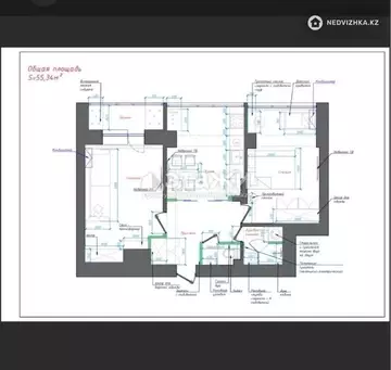 55.3 м², 2-комнатная квартира, этаж 2 из 5, 55 м², изображение - 13