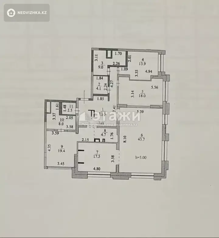 161 м², 4-комнатная квартира, этаж 6 из 9, 161 м², изображение - 1