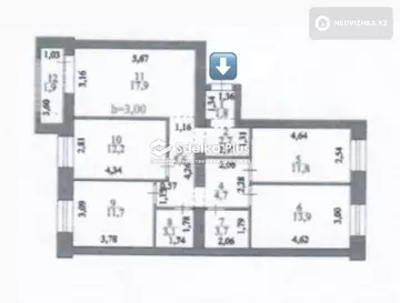 4-комнатная квартира, этаж 3 из 9, 93 м²