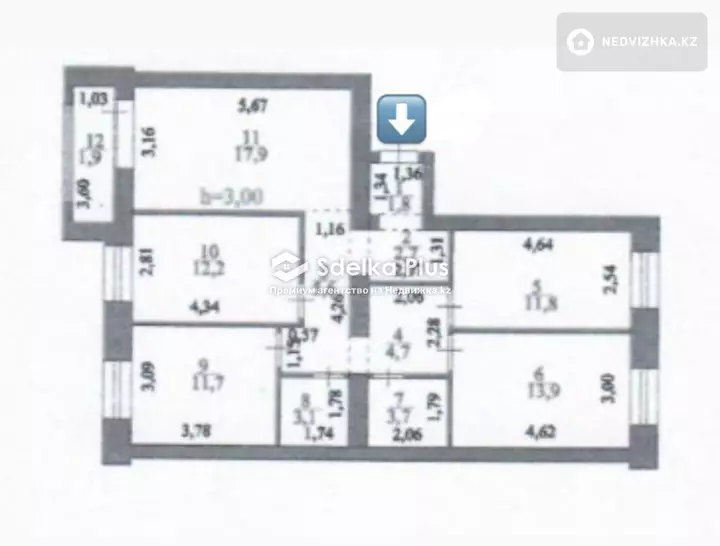 93 м², 4-комнатная квартира, этаж 3 из 9, 93 м², изображение - 1