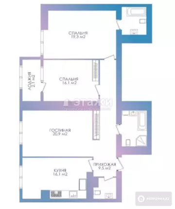 75 м², 3-комнатная квартира, этаж 13 из 30, 75 м², на длительный срок, изображение - 28