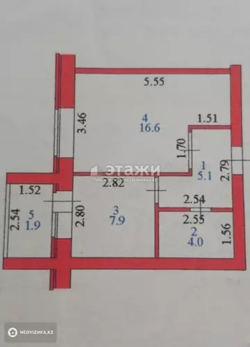 37 м², 1-комнатная квартира, этаж 5 из 5, 37 м², изображение - 4