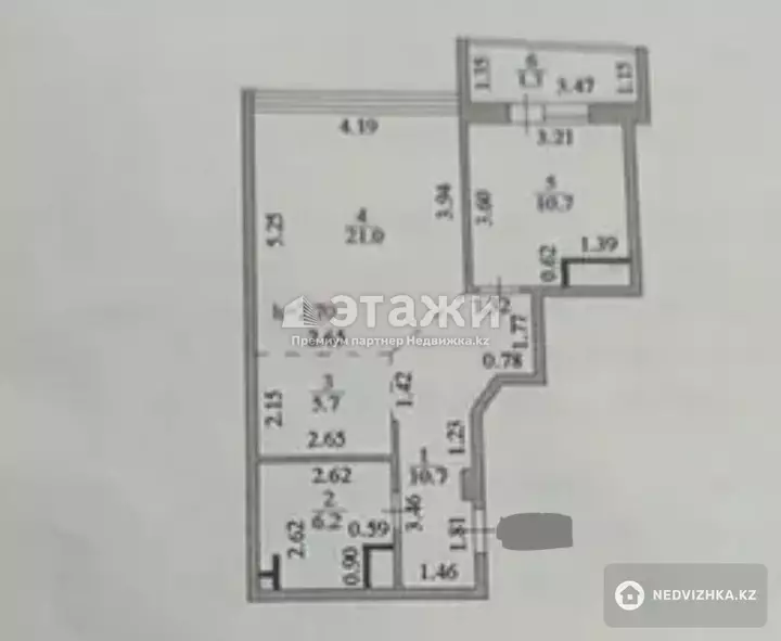 55.6 м², 2-комнатная квартира, этаж 24 из 25, 56 м², изображение - 1