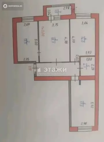 3-комнатная квартира, этаж 6 из 12, 78 м²