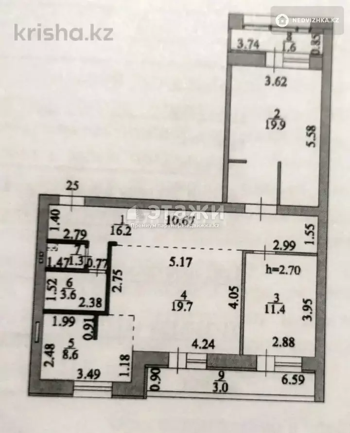 86 м², 3-комнатная квартира, этаж 6 из 12, 86 м², изображение - 1