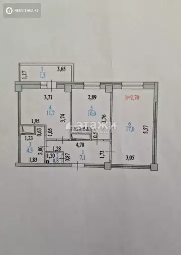 53 м², 2-комнатная квартира, этаж 2 из 14, 53 м², изображение - 4