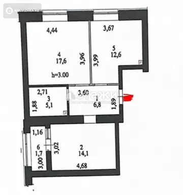 58 м², 2-комнатная квартира, этаж 2 из 9, 58 м², изображение - 22