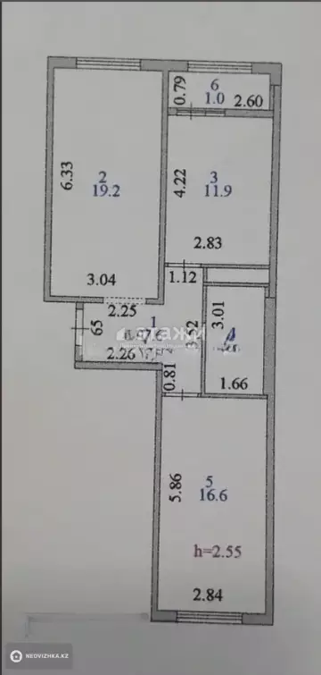 2-комнатная квартира, этаж 7 из 9, 64 м²