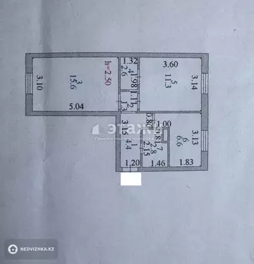 44.6 м², 2-комнатная квартира, этаж 4 из 5, 45 м², изображение - 6