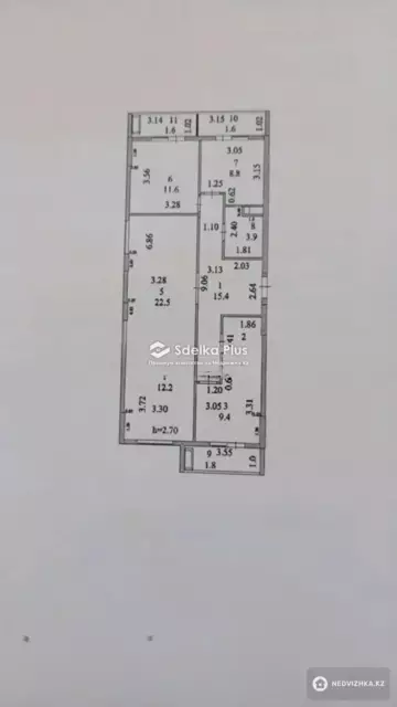 4-комнатная квартира, этаж 4 из 9, 93 м²