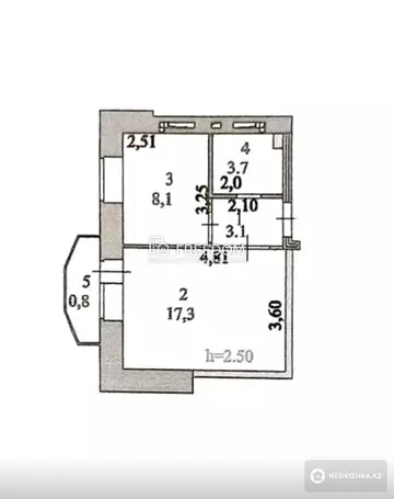 1-комнатная квартира, этаж 6 из 9, 33 м²