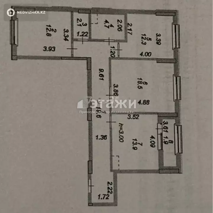 85.8 м², 3-комнатная квартира, этаж 11 из 12, 86 м², изображение - 1