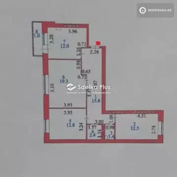 3-комнатная квартира, этаж 2 из 5, 80 м²