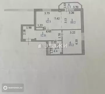 2-комнатная квартира, этаж 2 из 10, 54 м²