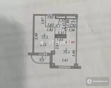 43 м², 2-комнатная квартира, этаж 13 из 17, 43 м², изображение - 9