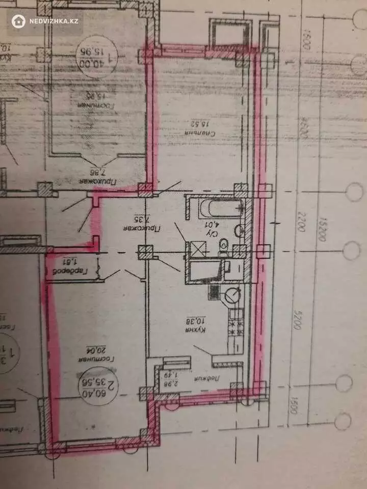 63.4 м², 2-комнатная квартира, этаж 7 из 19, 63 м², изображение - 1