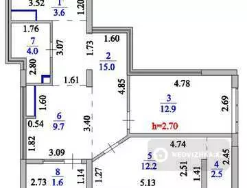 62 м², 3-комнатная квартира, этаж 14 из 14, 62 м², изображение - 23