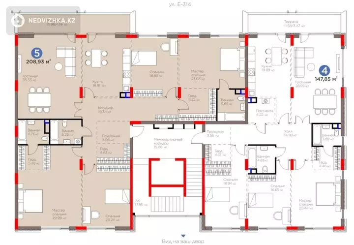 208 м², 5-комнатная квартира, этаж 3 из 5, 208 м², изображение - 1