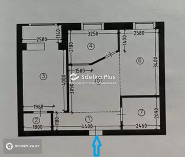 3-комнатная квартира, этаж 3 из 5, 54 м²