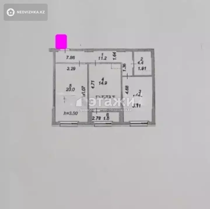 66 м², 2-комнатная квартира, этаж 6 из 9, 66 м², изображение - 1