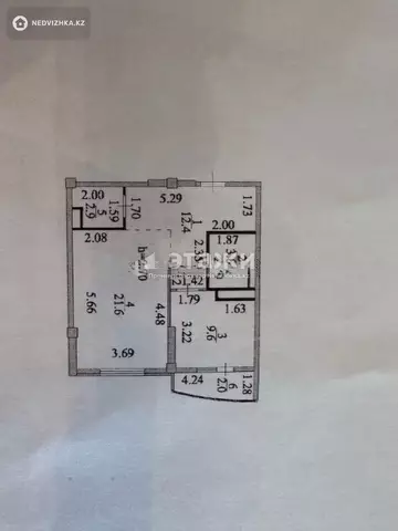 1-комнатная квартира, этаж 4 из 12, 52 м²