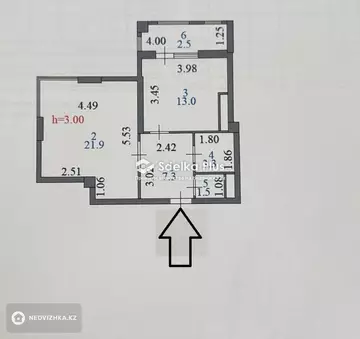 2-комнатная квартира, этаж 4 из 22, 50 м²