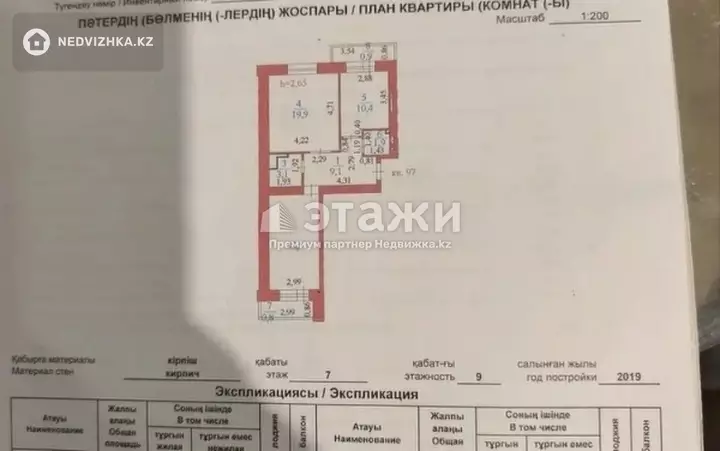 63.1 м², 2-комнатная квартира, этаж 7 из 9, 63 м², изображение - 1