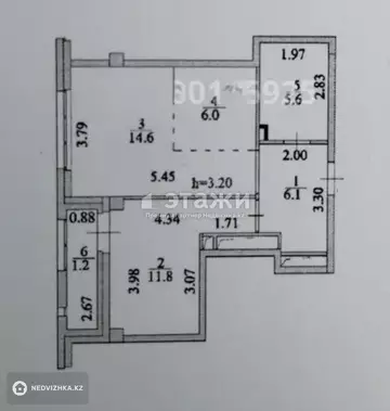 45.3 м², 2-комнатная квартира, этаж 9 из 9, 45 м², изображение - 16