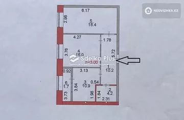 2-комнатная квартира, этаж 2 из 10, 64 м²