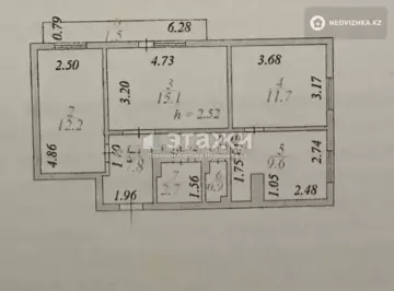 61.5 м², 3-комнатная квартира, этаж 4 из 7, 62 м², изображение - 8