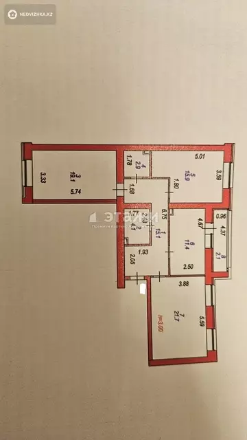 3-комнатная квартира, этаж 1 из 9, 92 м²