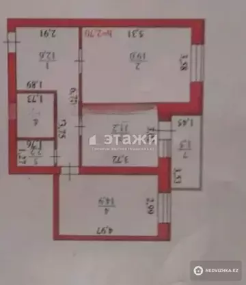 2-комнатная квартира, этаж 6 из 9, 65 м²