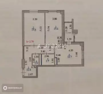 69.5 м², 2-комнатная квартира, этаж 5 из 11, 70 м², изображение - 0