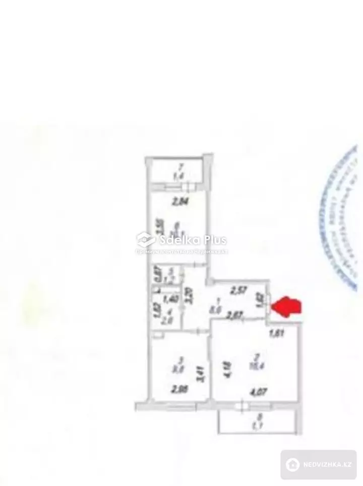 53 м², 2-комнатная квартира, этаж 6 из 9, 53 м², изображение - 1
