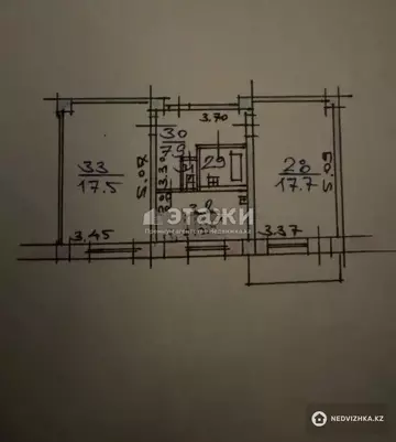2-комнатная квартира, этаж 5 из 5, 54 м²