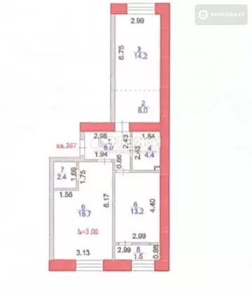 66 м², 3-комнатная квартира, этаж 7 из 9, 66 м², изображение - 10