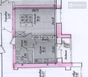 38 м², 1-комнатная квартира, этаж 9 из 9, 38 м², изображение - 0