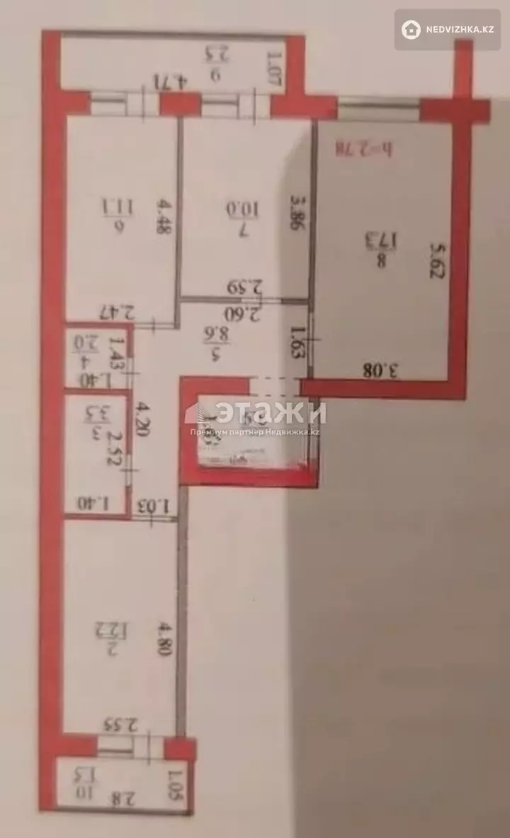 73 м², 3-комнатная квартира, этаж 3 из 7, 73 м², изображение - 1
