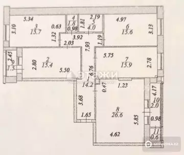 4-комнатная квартира, этаж 2 из 9, 113 м²