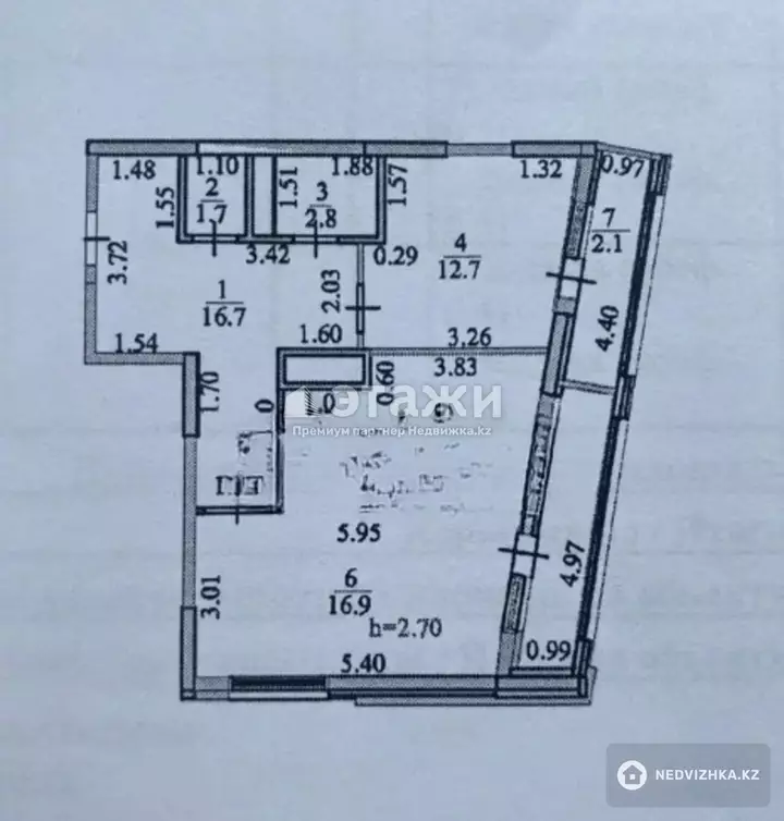 67.6 м², 2-комнатная квартира, этаж 11 из 13, 68 м², изображение - 1
